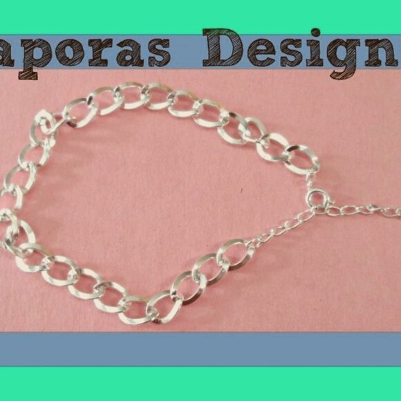 Silver Tone Chain Link Design Anklet Teen Gift - Picture 1 of 1